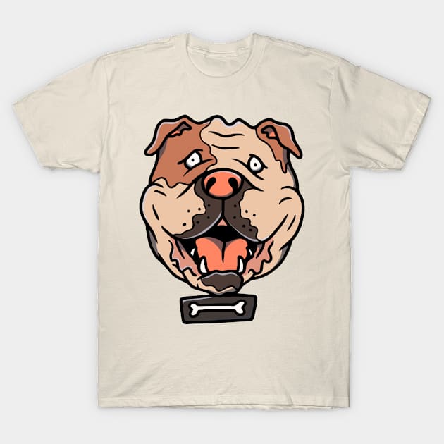 Hand drawn Cute bulldog illustration T-Shirt by herbivorass